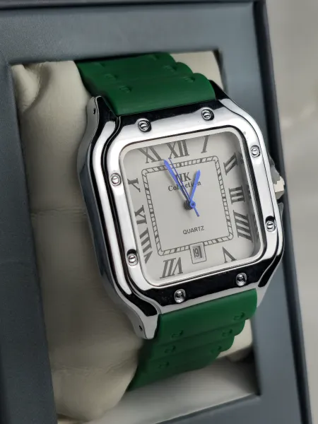 IIK Collection Green Strap Roman Dial Quartz Watch